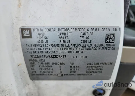 2011 Chevrolet Hhr Panel Ls z USA, uszkodzony, nr VIN 3GCAAAFW8BS626877